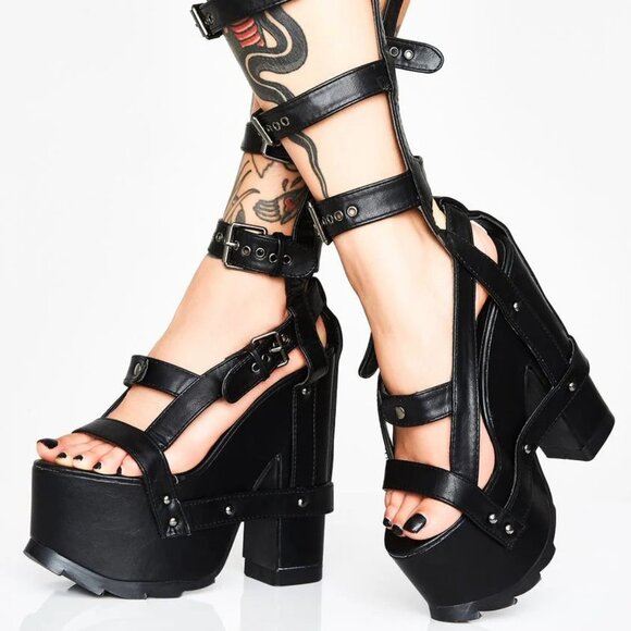 YRU NightCall Cage Platform Heels Size 9 - Picture 1 of 5